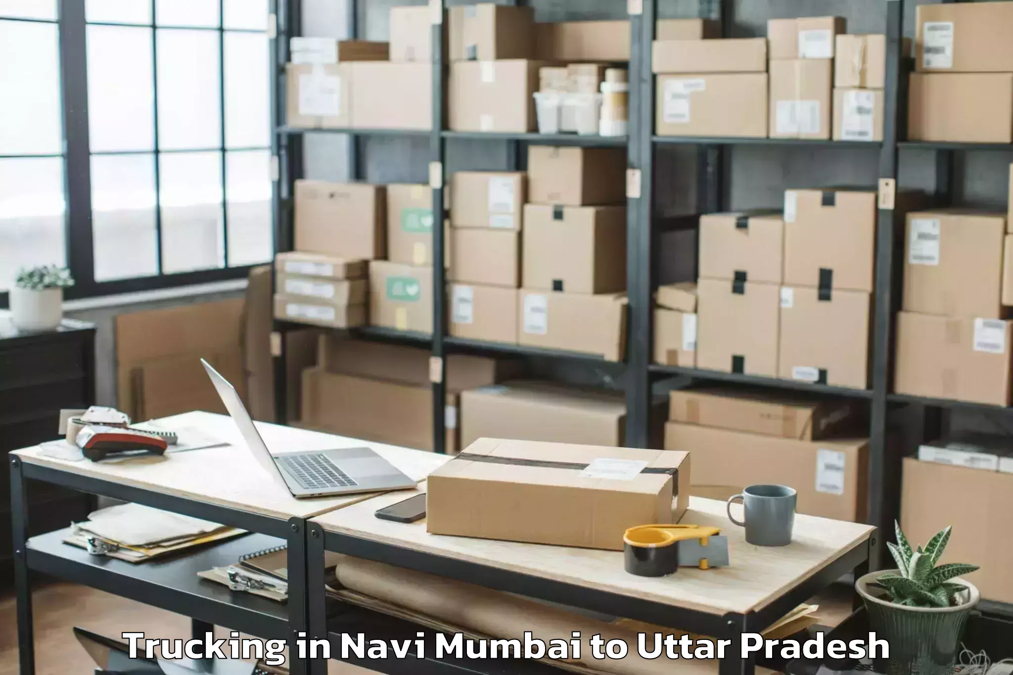 Quality Navi Mumbai to Muhammadabad Gohna Trucking